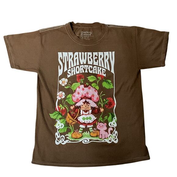 Vintage Strawberry Shortcake Graphic T-Shirt XS • Brown • Made in Mexico - Picture 5 of 7